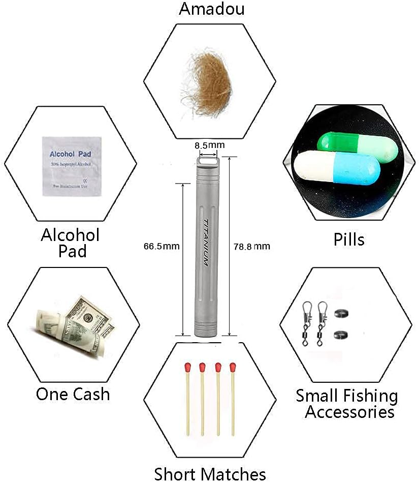 TISUR Titanium Portable Toothpick Holder Box, Pocket Waterproof Case Toothpicks Container with Keychain for Outdoor Picnic and Camping (1, Grey) - Image 6