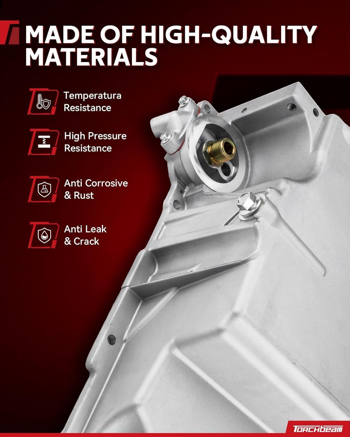 Torchbeam Engine Oil Pan with Drain Plug, 264-133 Replacement for LaCrosse, Regal, Verano, Equinox, Terrain, Cobalt, Vue, Sky, G5, G6, HHR, Solstice, Aura, Malibu, Ion