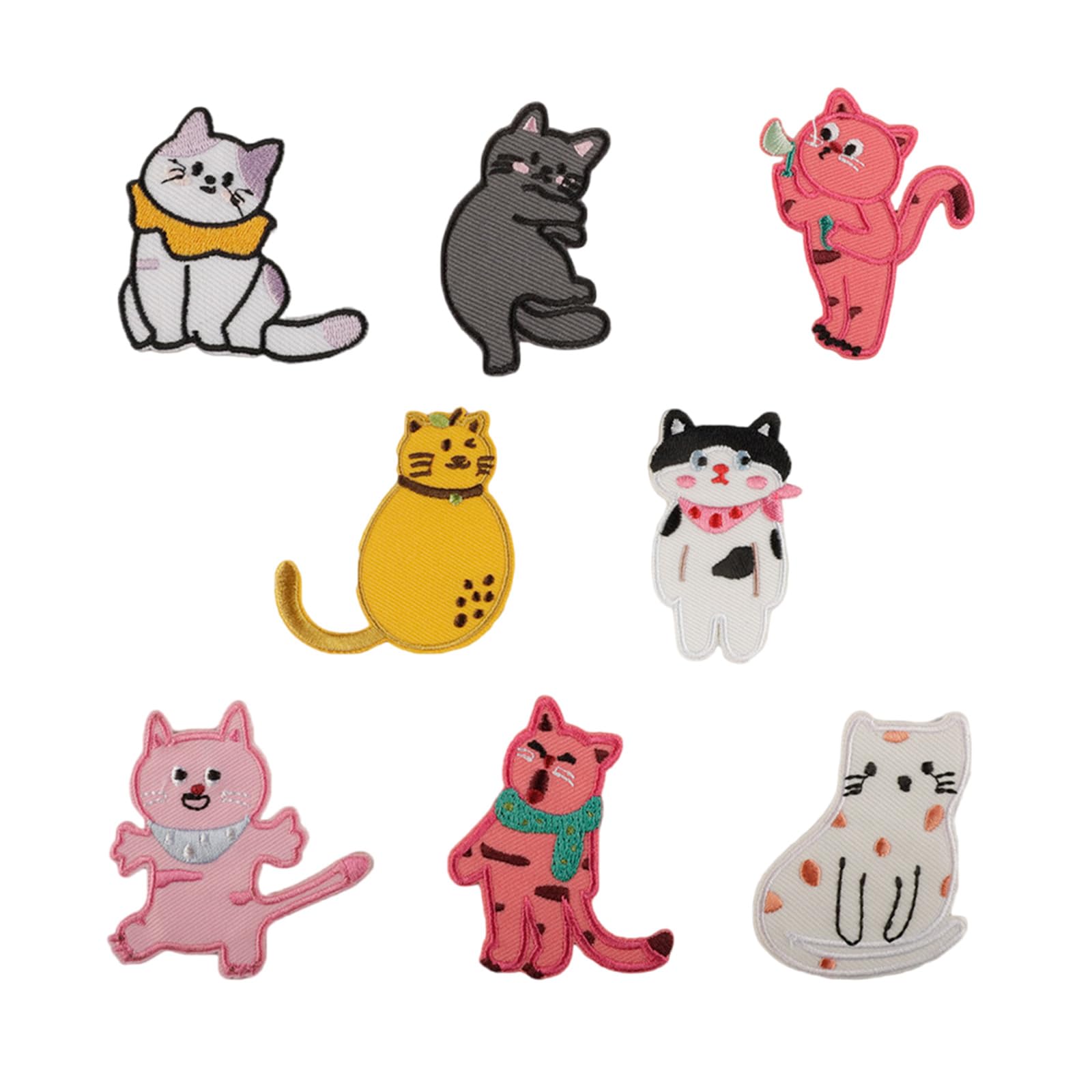 Parches de Tela con temática de Gatos, Bordados, Apliques, reparación, Costura, Suministros para Decorar, Accesorios de Prendas Bordados