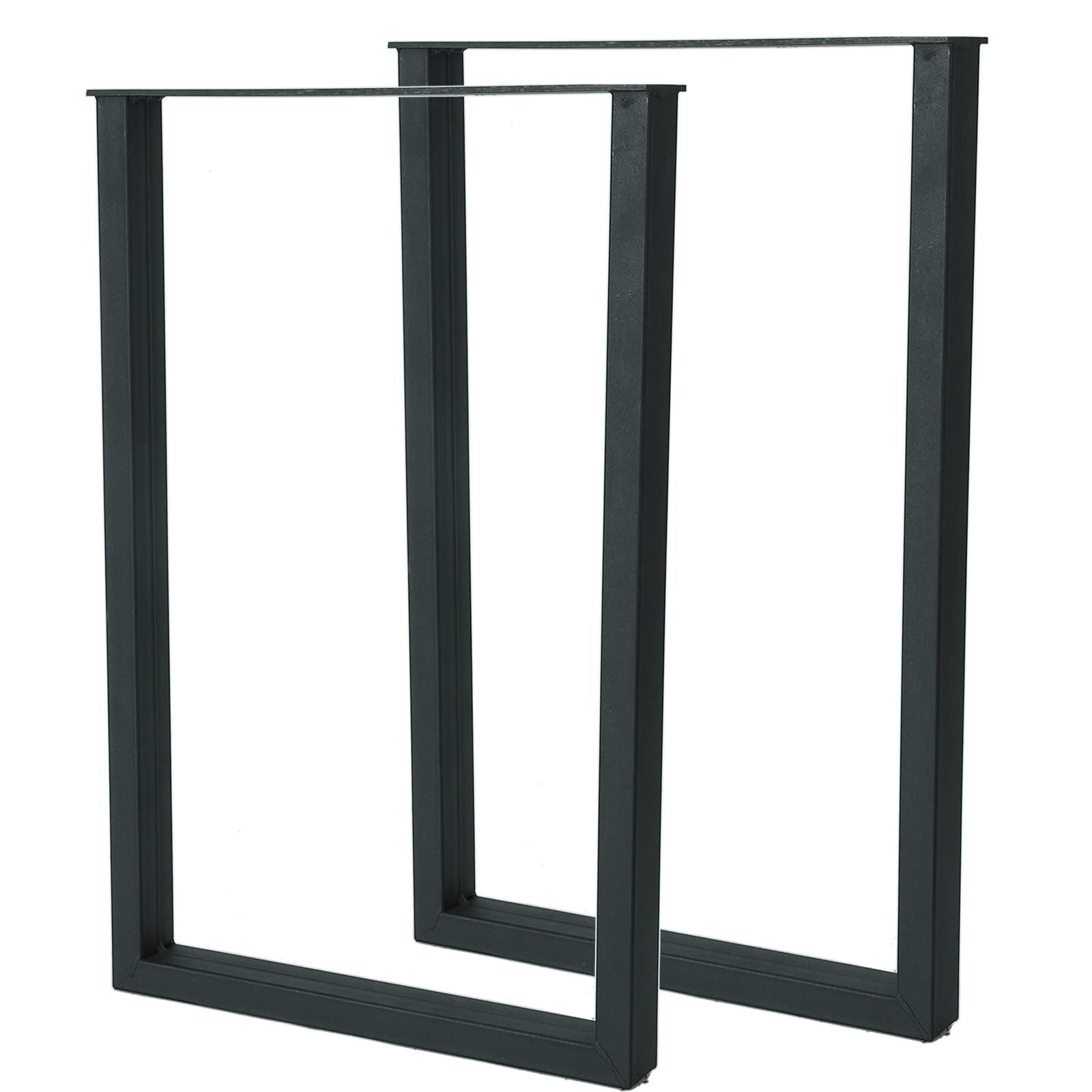 Gooeap 2 Pack 28" H x 17.7" W Black Square Metal Bench Legs Furniture Legs Table Legs Heavy Duty Furniture Legs Century Modern Metal Legs Tea Table Legs with Screws