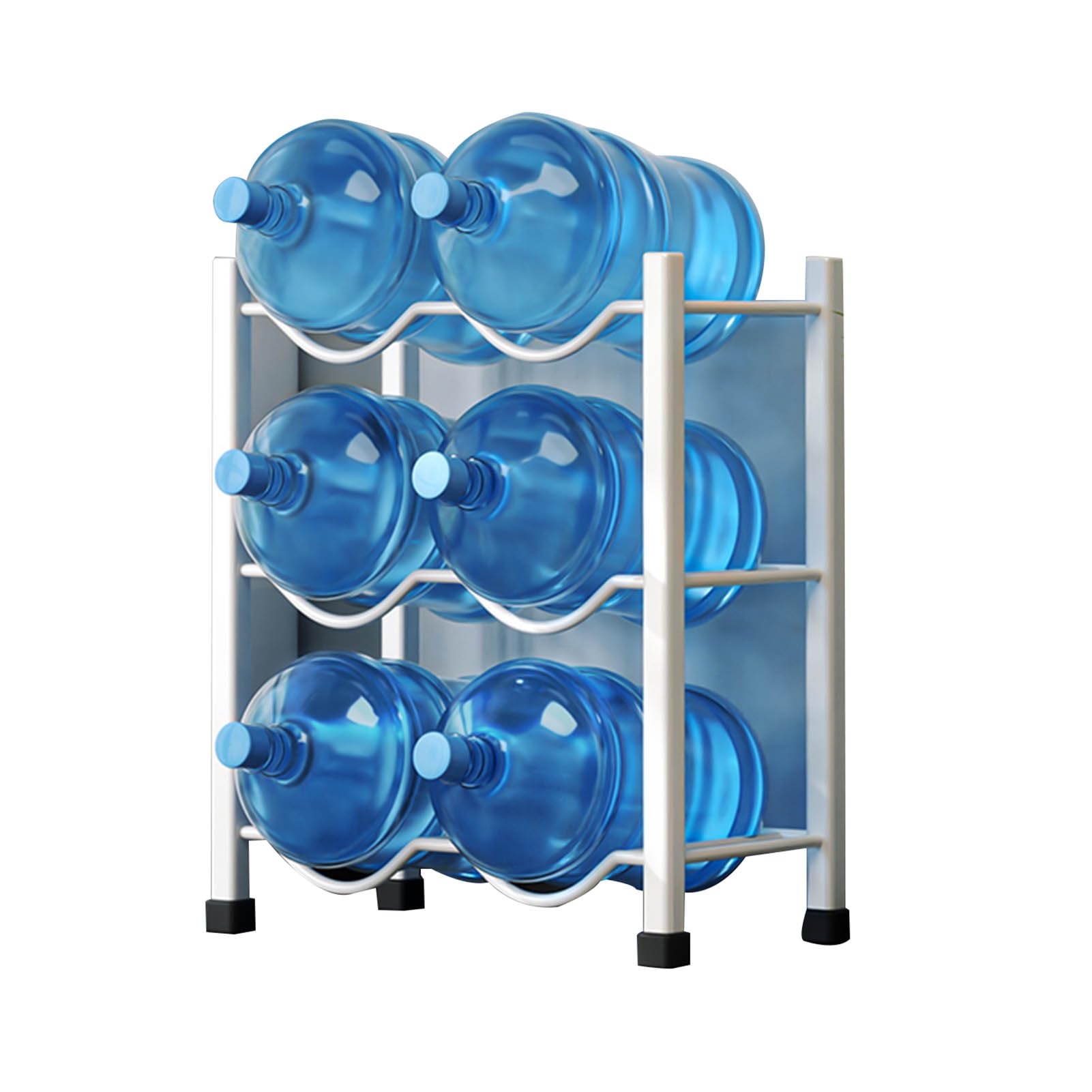 Portabottiglie per acqua, portavassoi, organizer per refrigeratore d'acqua, supporto portaoggetti a doppia fila per impieghi gravosi - portabottiglie di grande capacità per ufficio, cucina, ingresso,