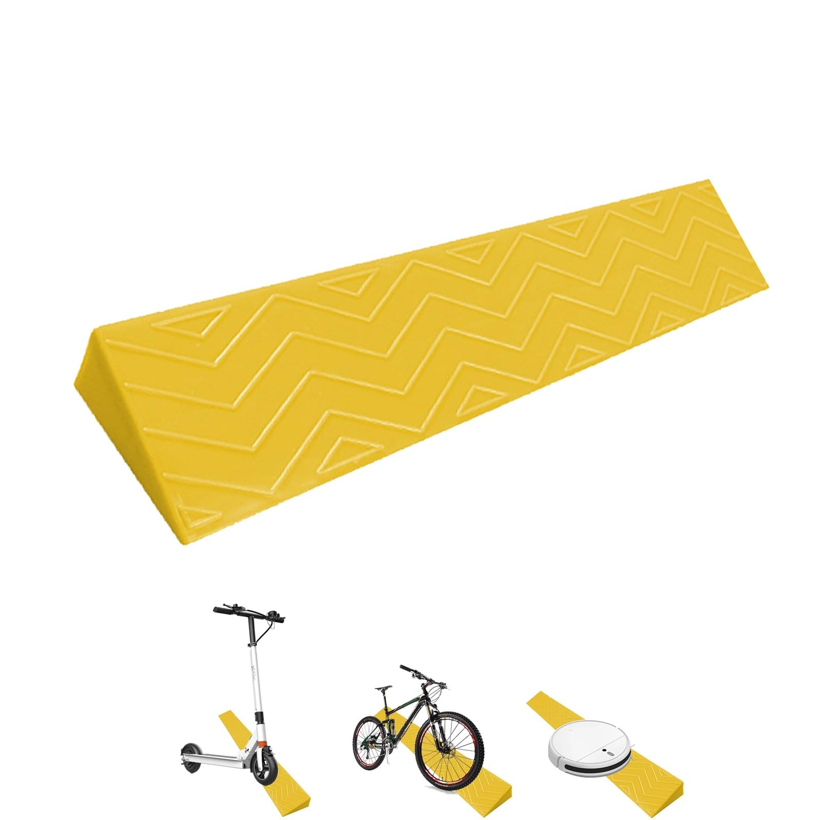 Wheelchair Ramps for Doorways Yellow Curb Ramp, Threshold Ramps, Wheelchair Threshold Ramps, for Scooter, Sweeper, Pets, Bike, Free Cut (Size : 100x7x1cm(39.4x2.8x0.4in))