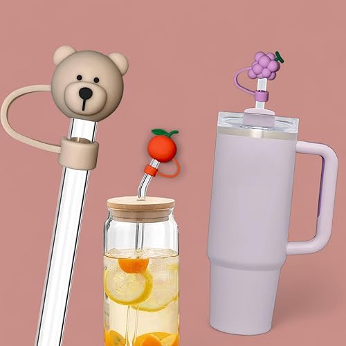 Miniatura 16 de 4 tapas de paja de 0.394 in para vasos, puntas de popote de silicona para popotes Stanley Cup – Accesorios para vasos Stanley Cup Verde