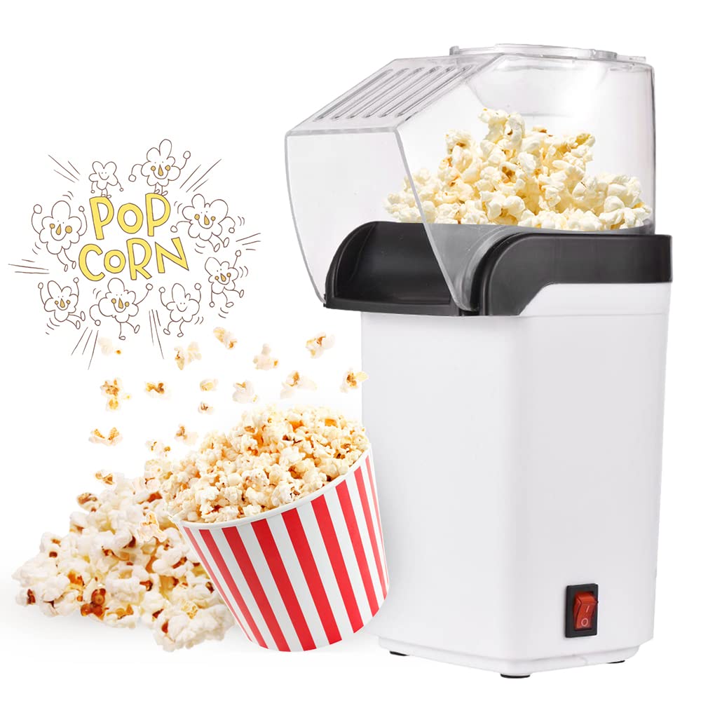 TRIDEO 𝟏𝟓 𝐘𝐄𝐀𝐑𝐒 𝐖𝐀𝐑𝐑𝐀𝐍𝐓𝐘 Mini Electric Popcorn Maker – Hot Air Popcorn Machine for Home|Oil-Free Snacks|Fast 2-Minute Popping|Compact & Portable Popper for Kids, Movie Nights & Parties