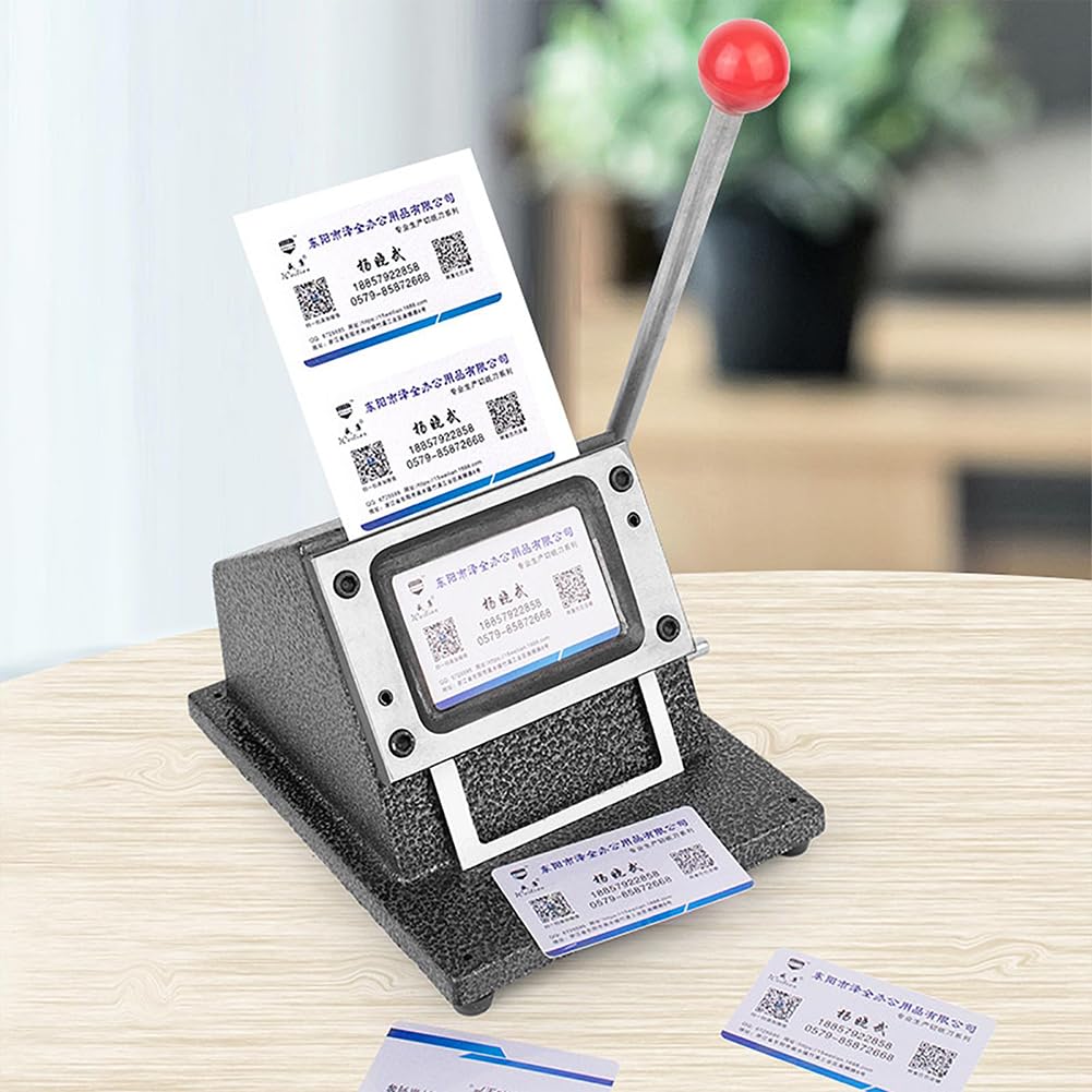 EsaSamManual Business Card Punching Cutting Machine PVC Cutter Card with Extended Handle and Stable Base, Accurate Positioning and Neat Cutting, for 86 * 54mm Size
