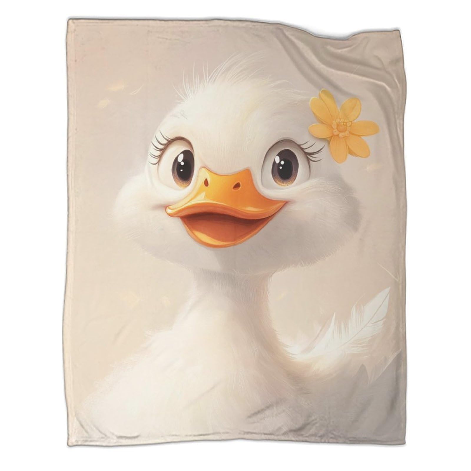 Couverture polaire canard mignon en flanelle douce de lit et canapé 127x152cm