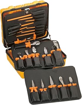 Klein Tools 33527 General Purpose Insulated Tool Kit, 1000-Volt Rated, in Custom 3-Pallet Lockable Case, 22-Piece