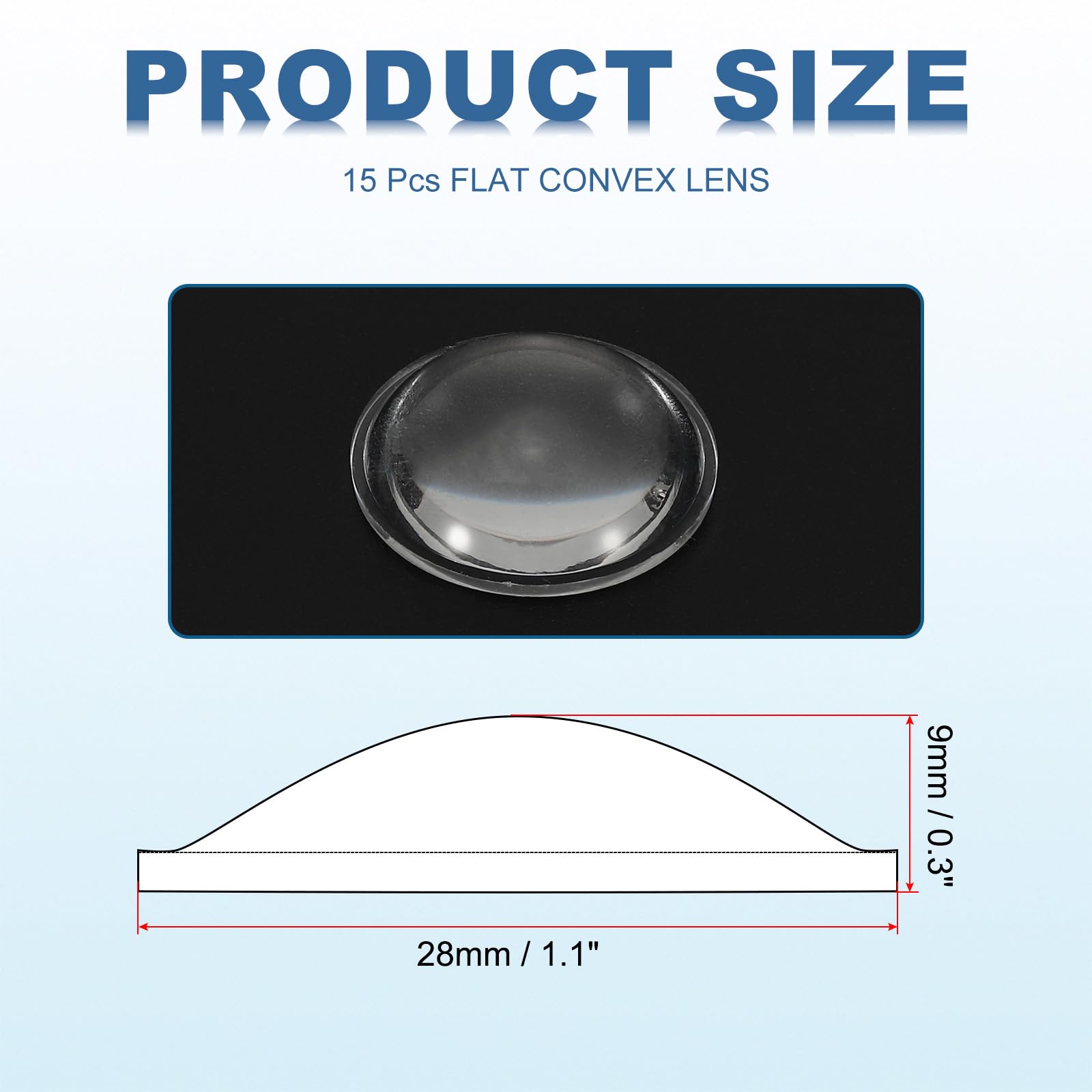 PATIKIL Diameter 28mm Flat Convex Lens - Image 2