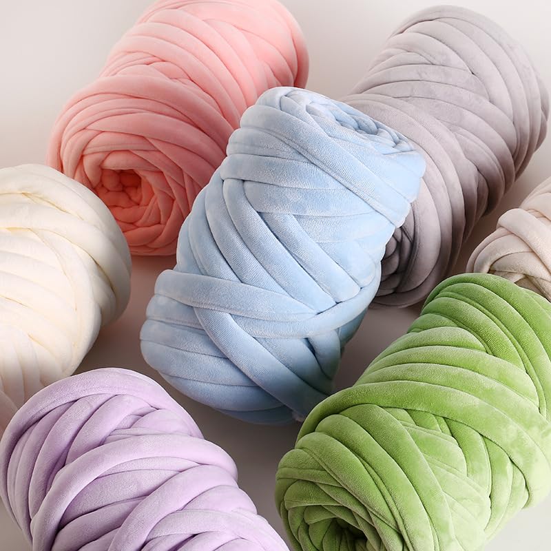 Chunky Chenille Yarn, Przędza dziewiarska poliestrowo-bawełniana z bawełnianym rdzeniem, wielokolorowa, 1 kg(13)