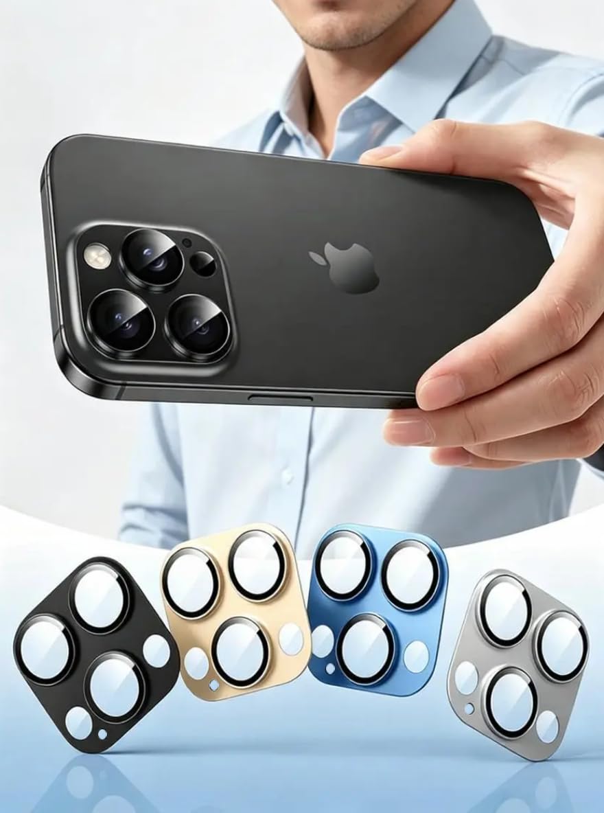 Protector de lente de cámara compatible con iPhone 13 Pro/13 Pro Max, protector de lente de cámara de metal y vidrio templado, compatible con escáner LIDAR, antiexplosión para iPhone 13 Pro