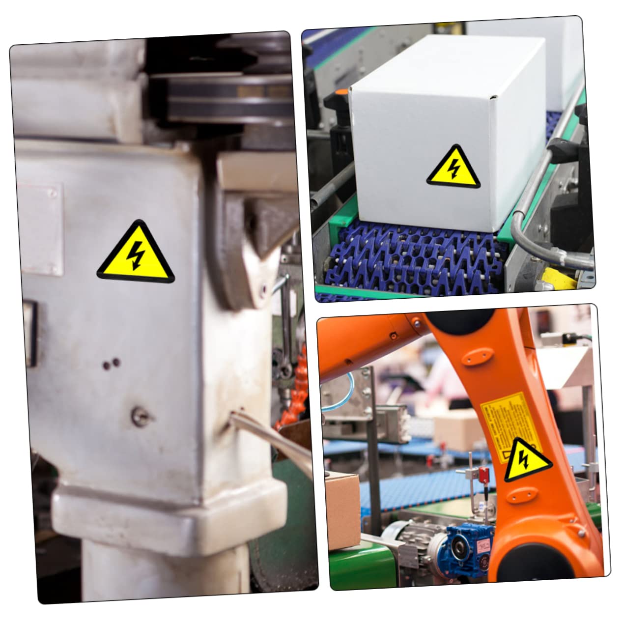 Autocollant D'avertissement Haute Tension Jaune, Lot de 20, Adhésif
