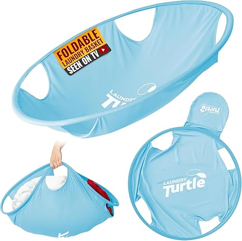 Laundry Turtle Cesta de Ropa Plegable | Cesto de Ropa Plegable Revolucionario | Cesta de Ropa Innovadora para Ropa Sucia Lavado y Extracción de Aqua