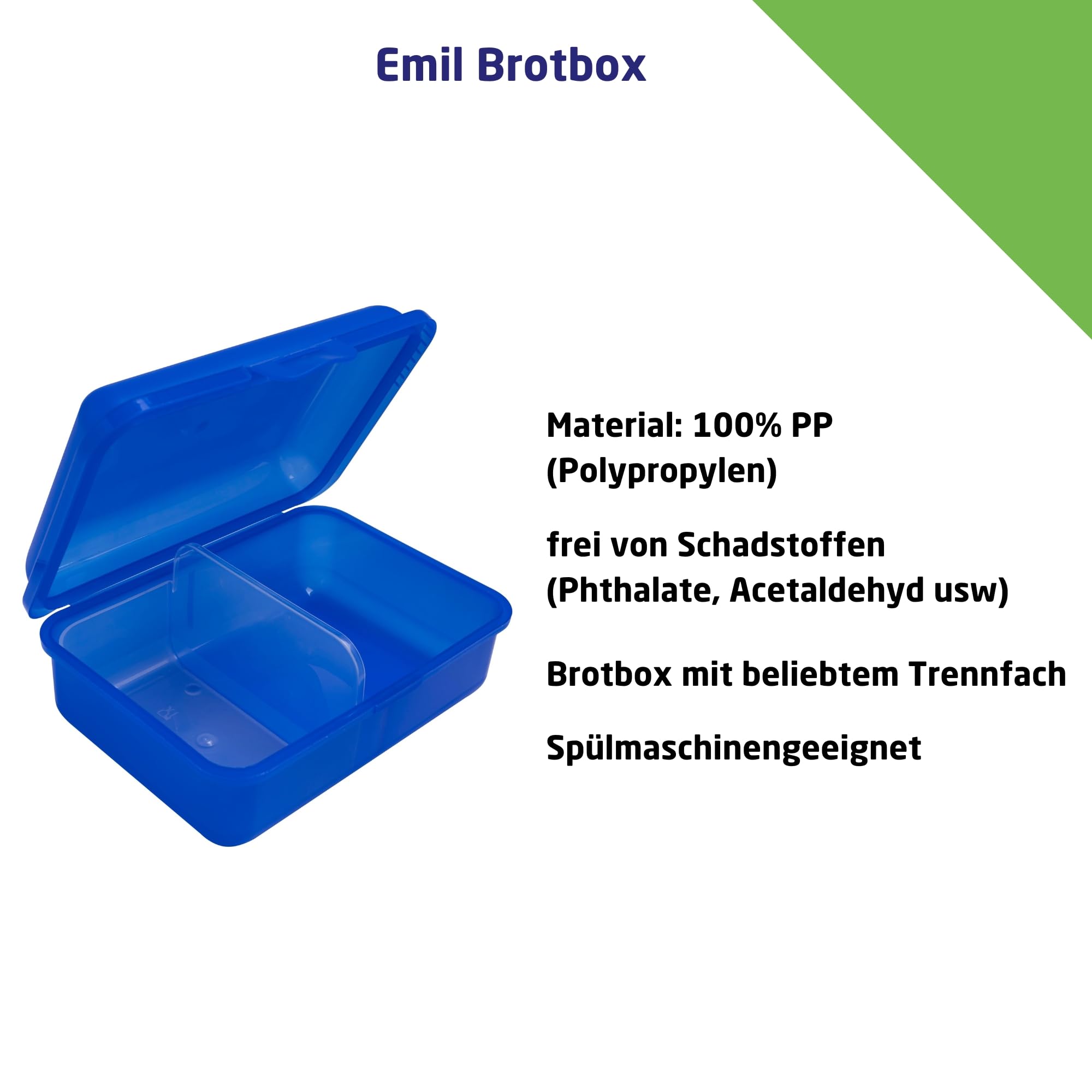 Emil Trinkflasche aus Glas inkl. Brotbox & Ersatzverschlüsse – Starterset zur Einschulung - BPA-frei & schadstofffrei, isolierend – Ziehverschluss für Wasser, Saft & Milch – Traktor (0,4l)