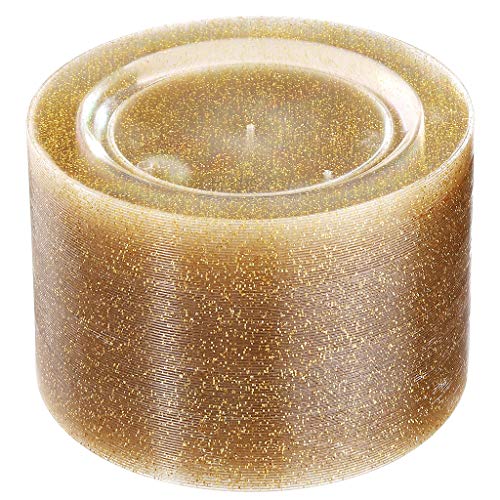 Liacere 100Pieces Gold Plastic Plates-Disposable Gold Glitter Plates-10.25inch Premium Plastic Dinner Plates