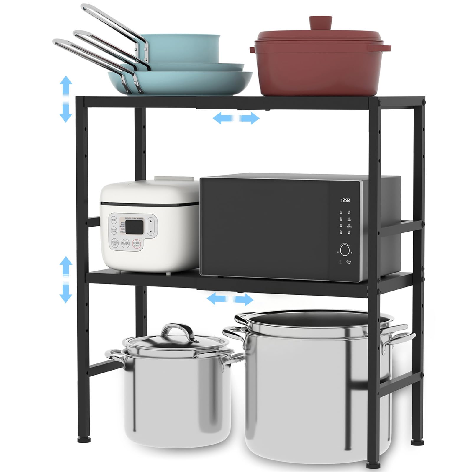 Cidaziya 2-Tier Expandable Metal Storage Shelves