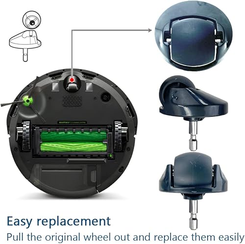 Miniatura 2 de Ytaland - Conjunto de bola giratoria de repuesto compatible con todas las aspiradoras iRobot Roomba 500, 600, 700, 800, 900, e, i y j, paquete de 2