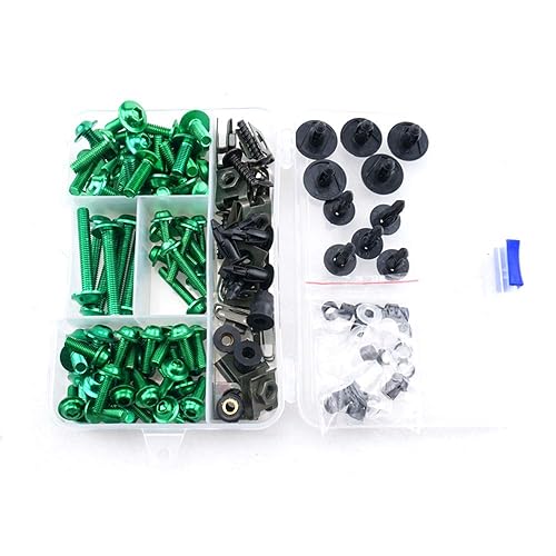 Miniatura 7 de Kits de pernos de carenado para motocicleta, tornillos completos compatibles con Suzuki Kawasaki Ducati MT07 MT09 Z1000 CBR1000RR CBR600RR (verde, 1)