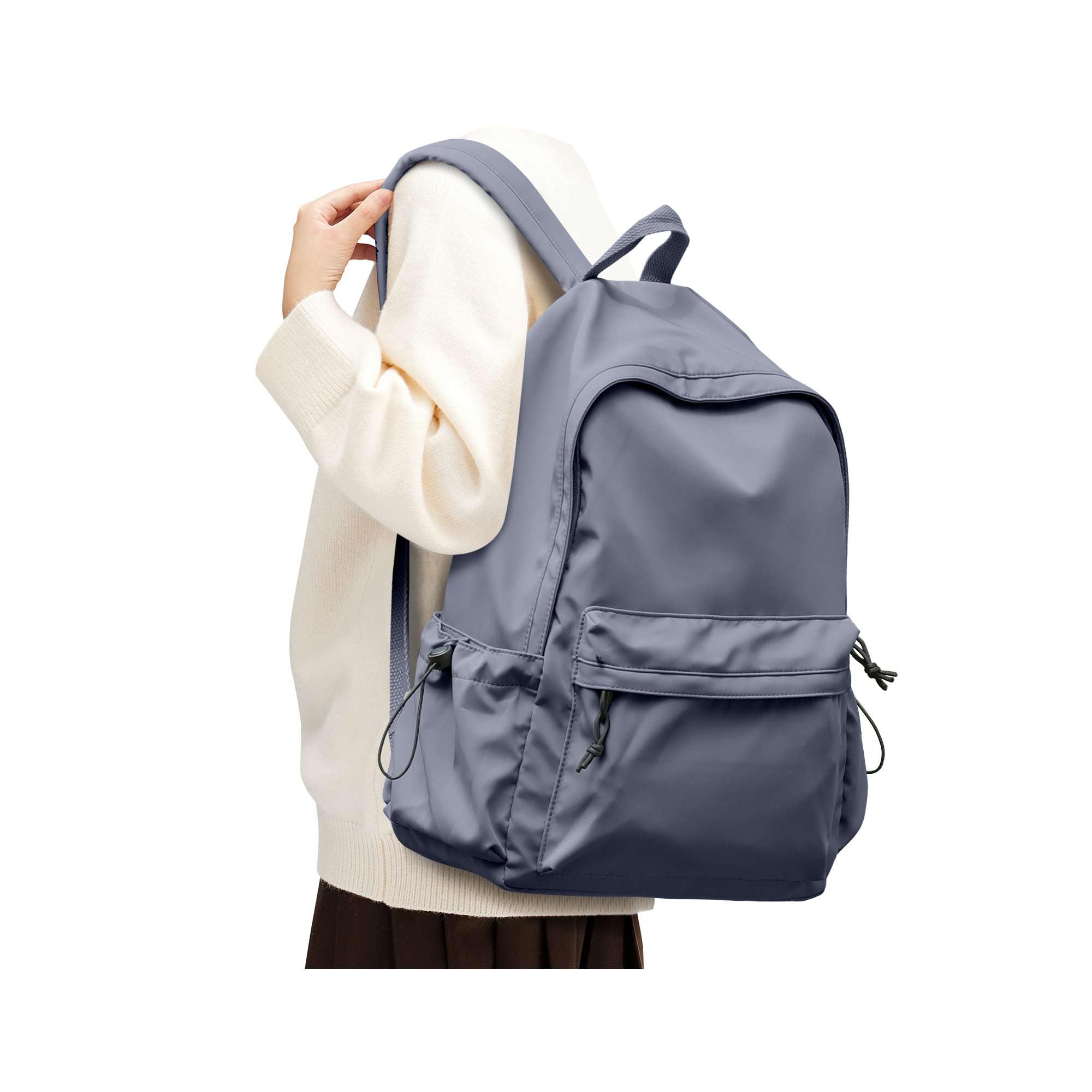 Blue Classic Basic Backpack for Women, Waterproof High School Bookbag, Lightweight Casual Travel Daypack, College Backpack Men, Middle School Bag for Girls Boys