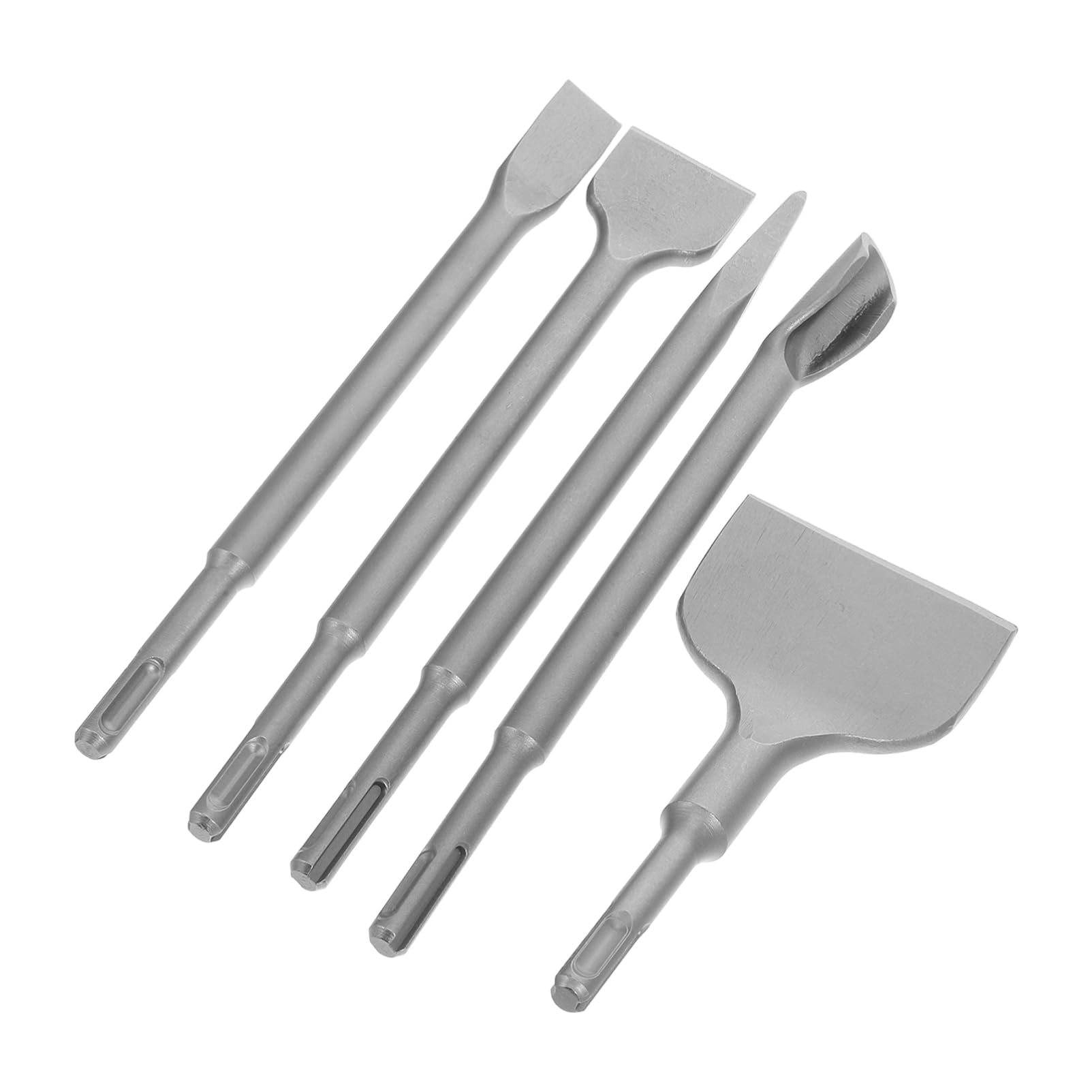 Set di Scalpelli per Muratura 5 Pezzi per Rimozione Piastrelle | Acciaio Cromato, Profilo Preciso, Adatto a Cemento e Pietra, Uso Casa e Cantiere, Formato Portatile