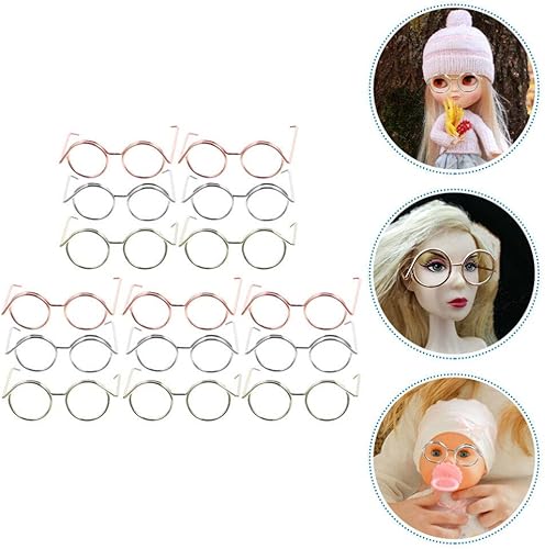 Miniatura 8 de 15 lentes de muñeca elegantes accesorios para disfraz de muñeca, incluye cada uno de los accesorios divertidos de oro rosa, plateado y dorado para