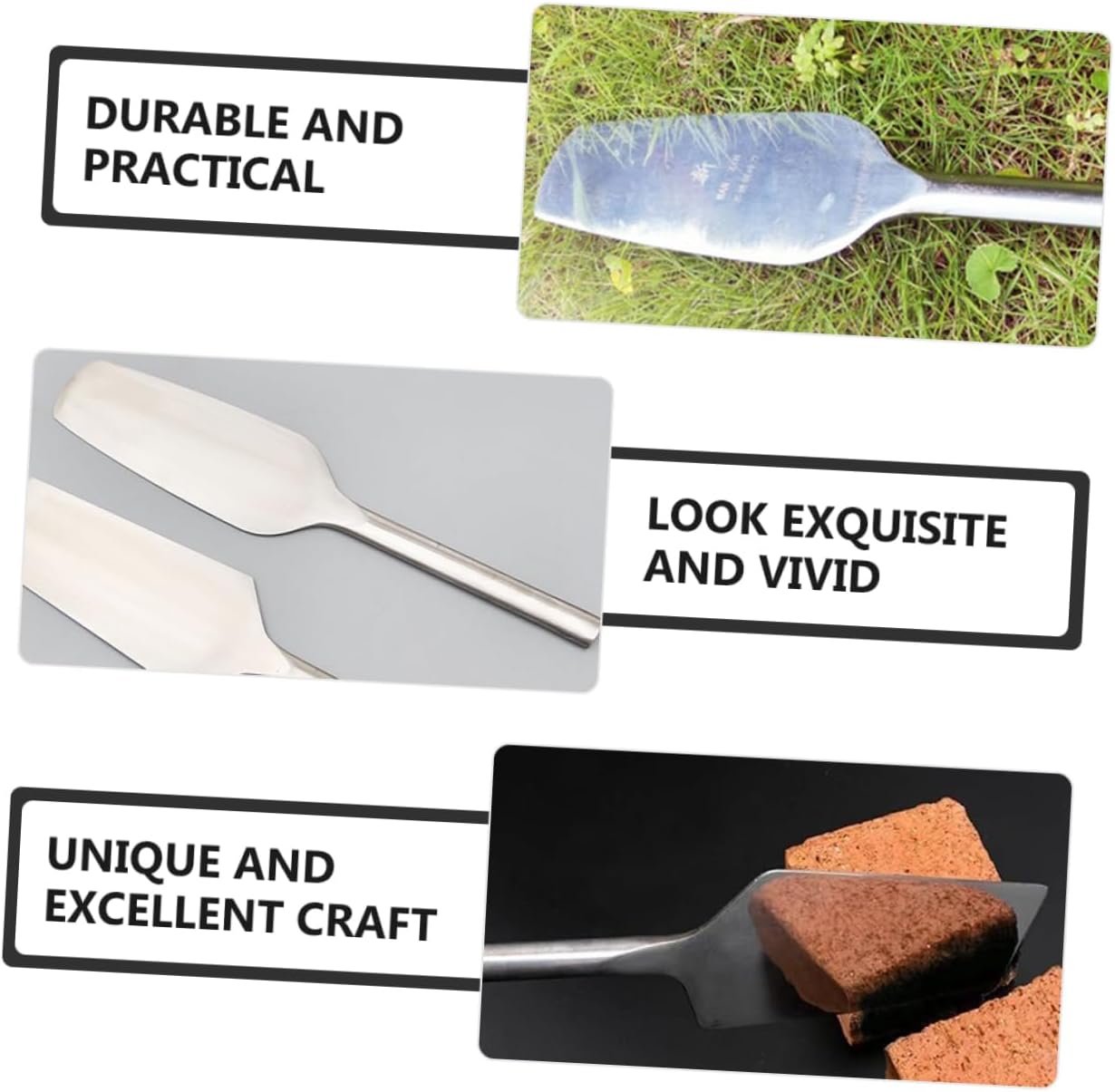 NUOBESTY Ergonomic Handle Stainless Steel Construction Trowel Masonry Brick Drywall Tool