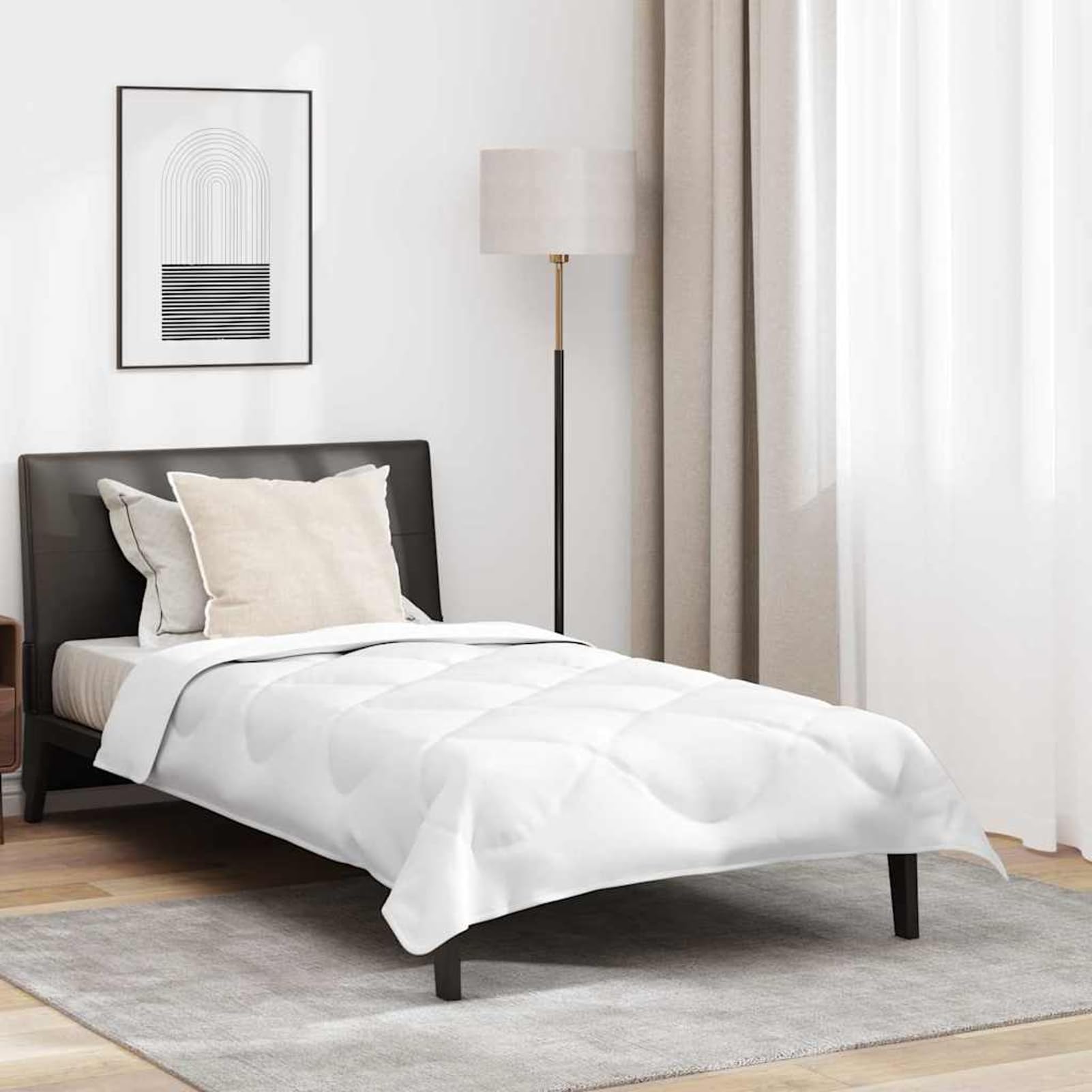 Gecheer Bettdecke Weiß 135 x 200 cm Mikrofaser Ganzjahresdecke kuschelweich für Schlafzimmer Gästezimmer Wohnwagen Camping
