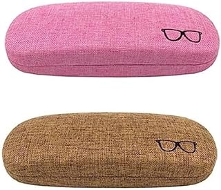 OKU 1 Pack of 1 Eyeglasses Hard Shell Glasses Case Linen Fabrics Eyeglass Case Sunglasses Case Portable Protection Case Sp...