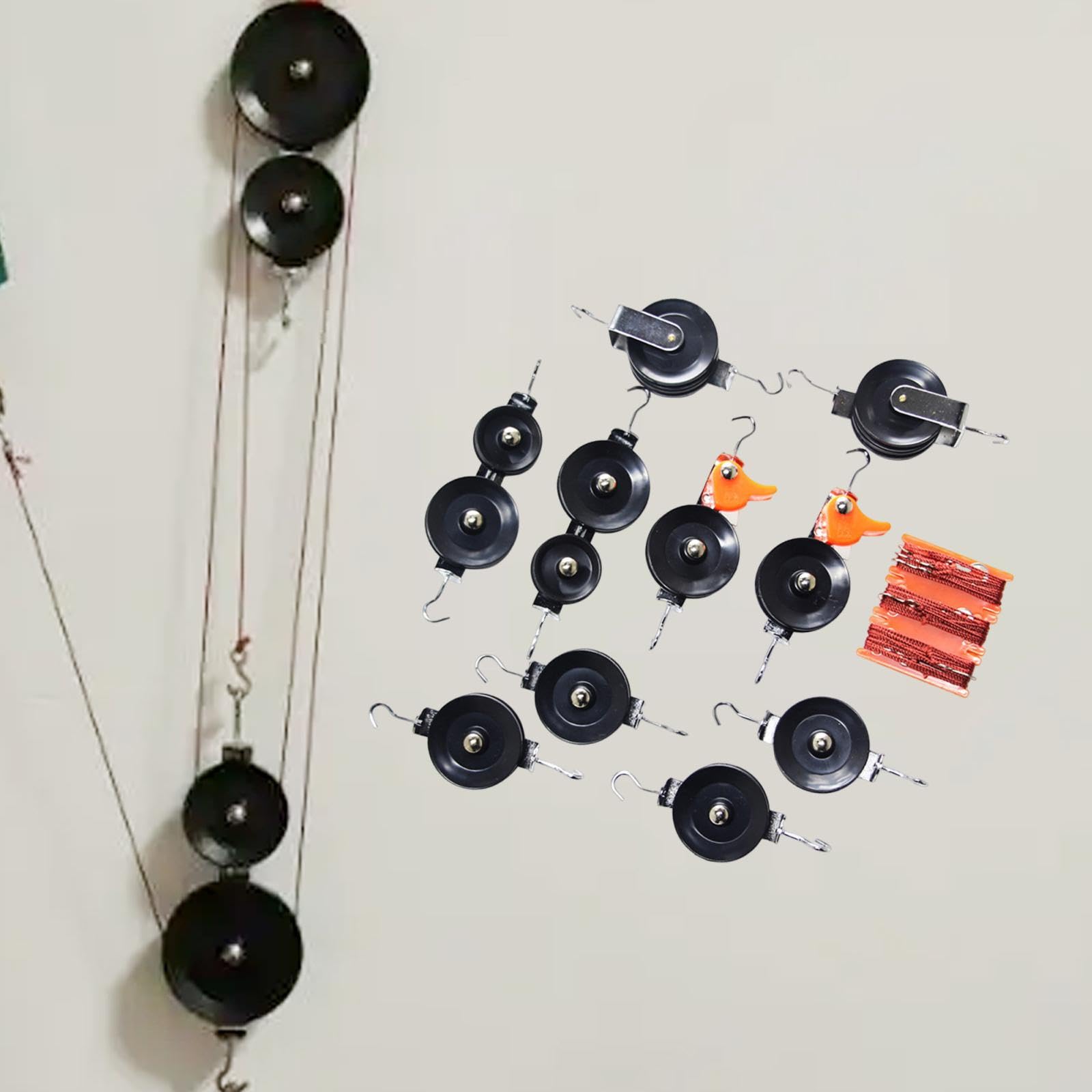 de Poleas, Kit de Poleas, Material de Juguete para Experimentos de Física, Aprendizaje de Ciencias, Función de Bricolaje, Fácil de Instalar, a, Juego de 11 Piezas.