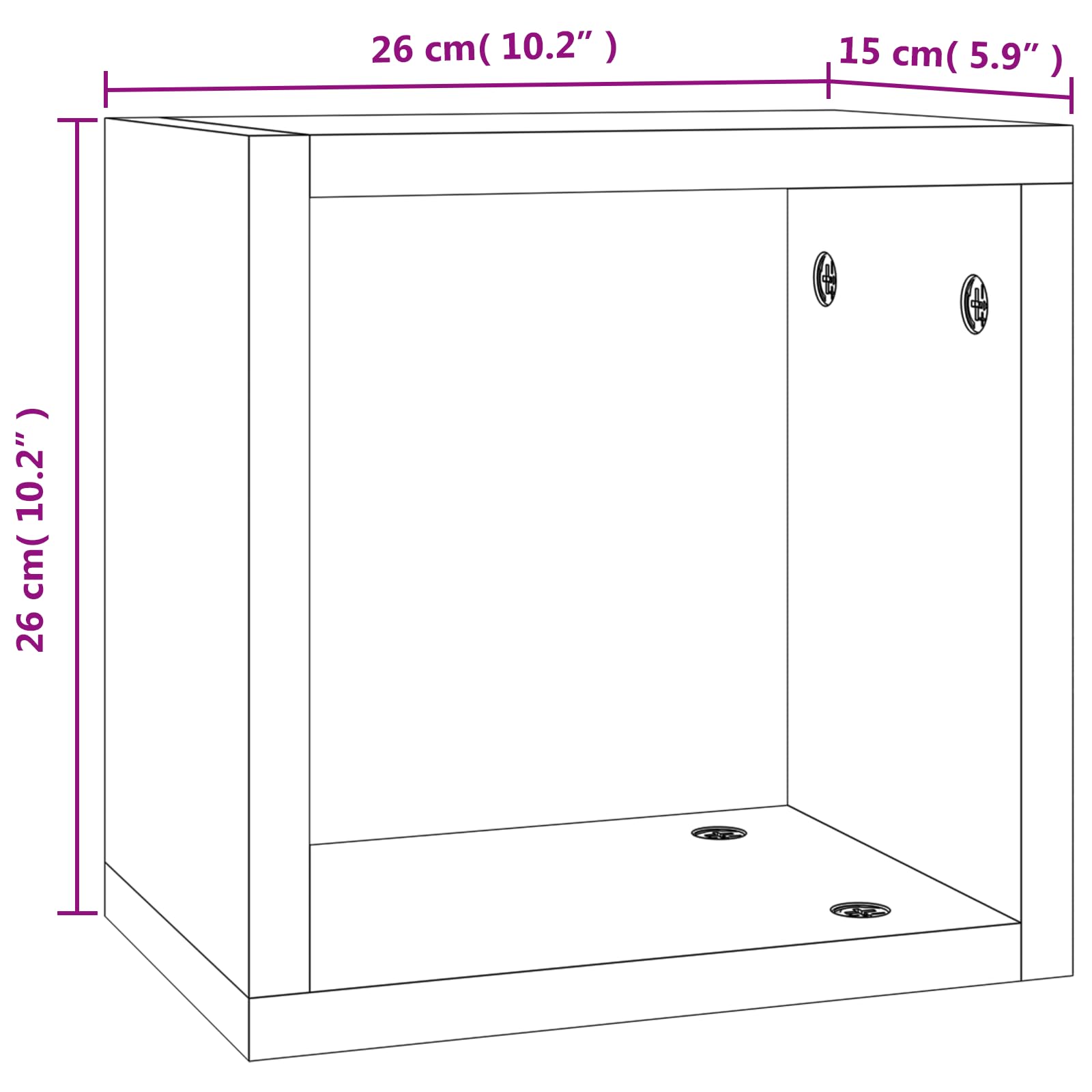 Schweberegale Set 4 Stück Wandregal Rauch Eiche Holzwerkstoff 25x25x2 cm Modernes Design für Wanddeko Bücher Pflanzen Wohnzimmer Büro Schlafzimmer