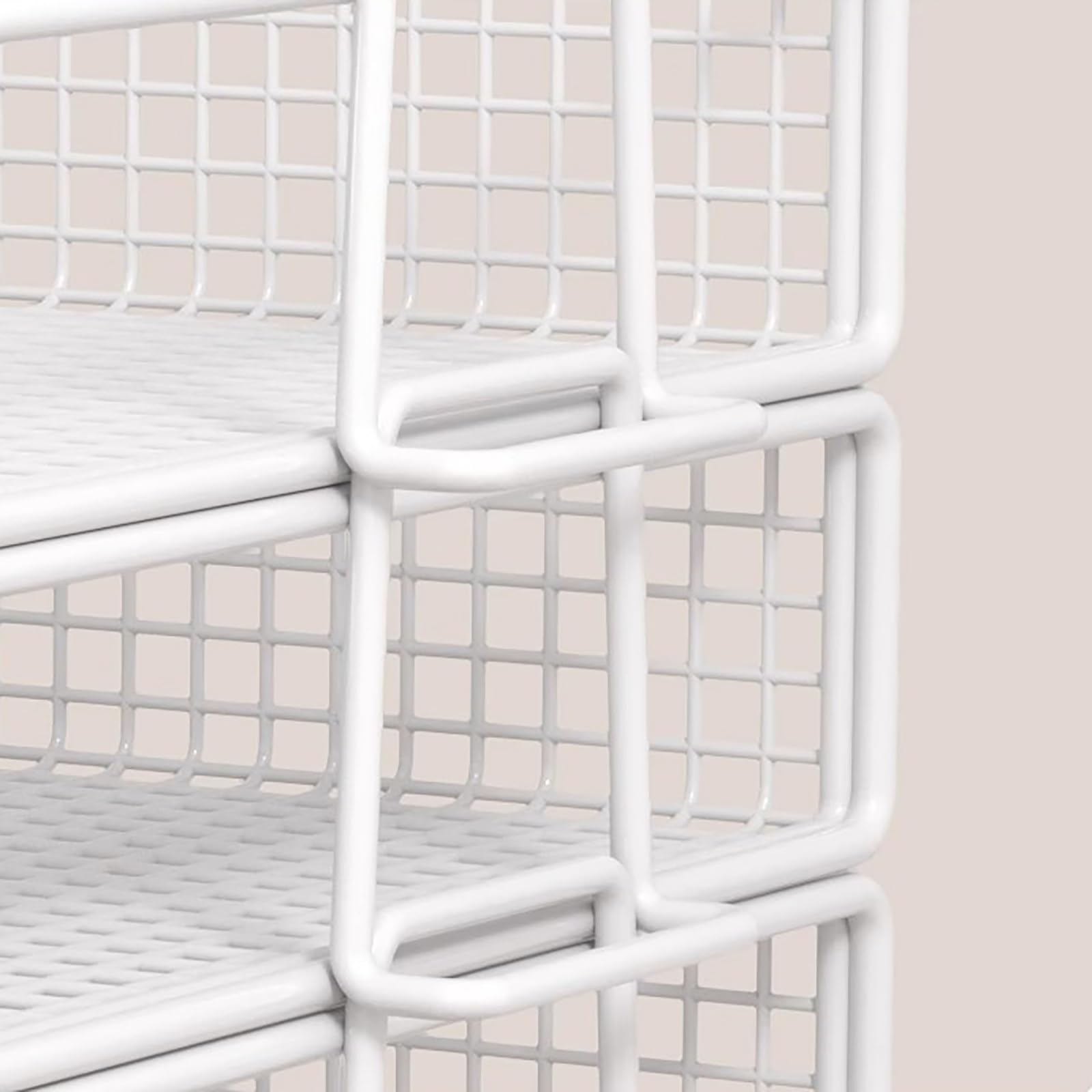 Organizzatore Per Mensole Da Scrivania, Portaoggetti Scrivania A Griglia Con Struttura In Metallo, Scrivania Da Tavolo Per Ufficio, Organizer Da Tavolo Per Dormitorio, Casa(Beige,30cm)