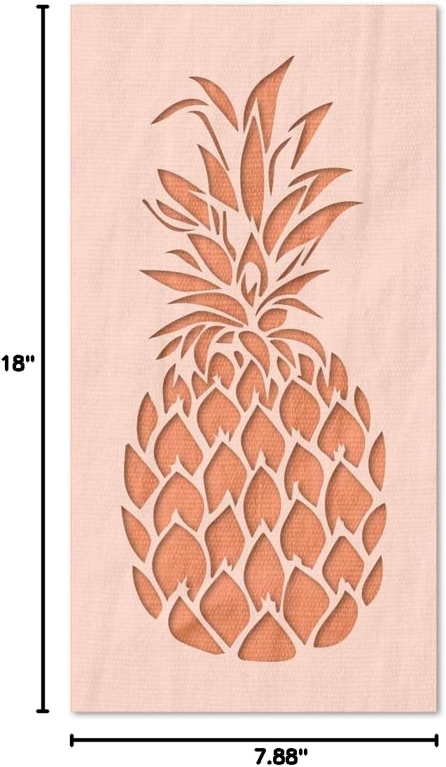 Stencil Stop Pineapple Stencil - Reusable for DIY Projects, Painting, Drawing, Crafts - 14 Mil Mylar Plastic (7.88 x 18 inches)