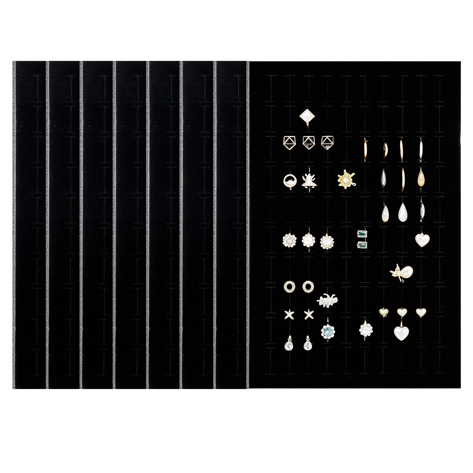 8Mousse Pour Boîte À Bijoux Éponge Tapis Boîte À Bijoux Tampon D'Insertion | Rangement de Boucles D'oreilles Insert en Velours Noir pour Bagues Boucles D'oreilles Petits Bijoux Rangement