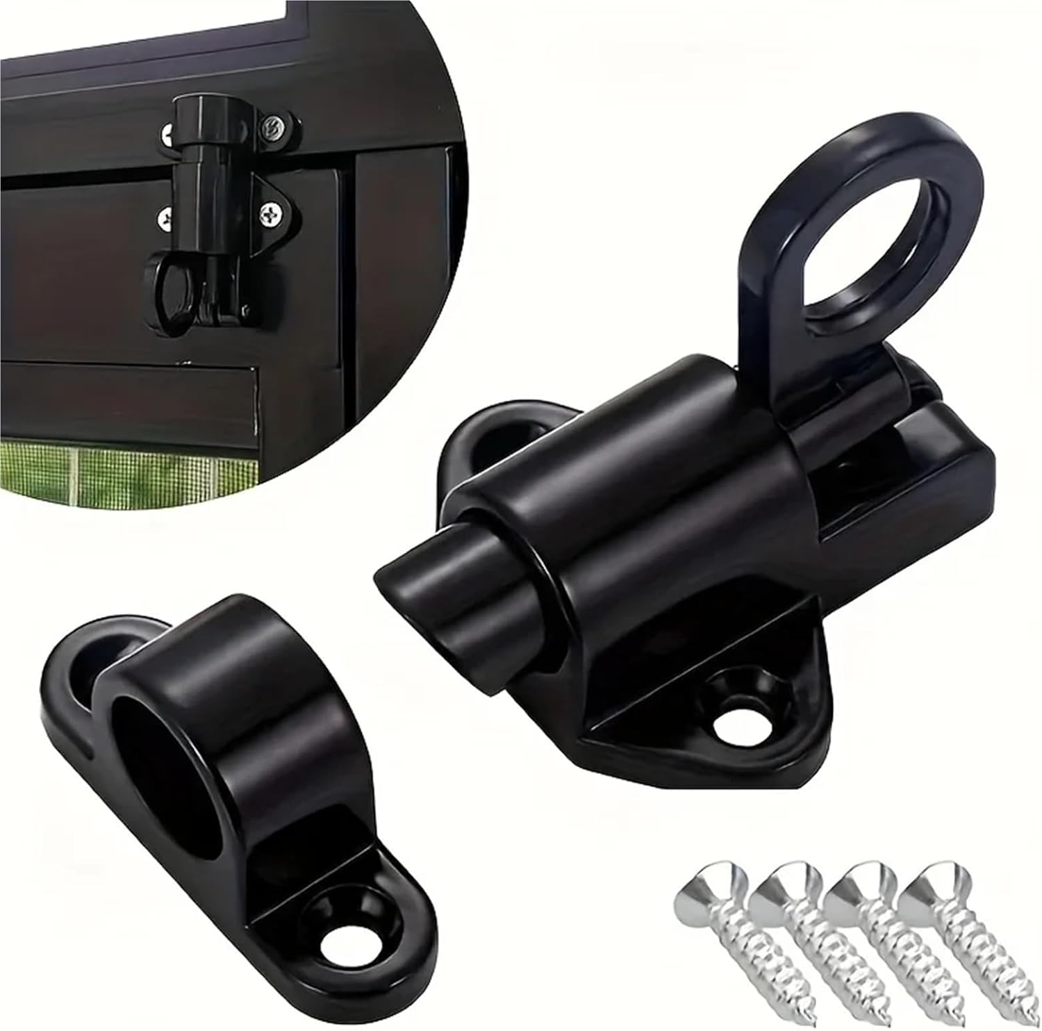 Aluminum Alloy Spring-Loaded Window and Door Lock, Automatic Sliding Window Latch with Push-Button Switch