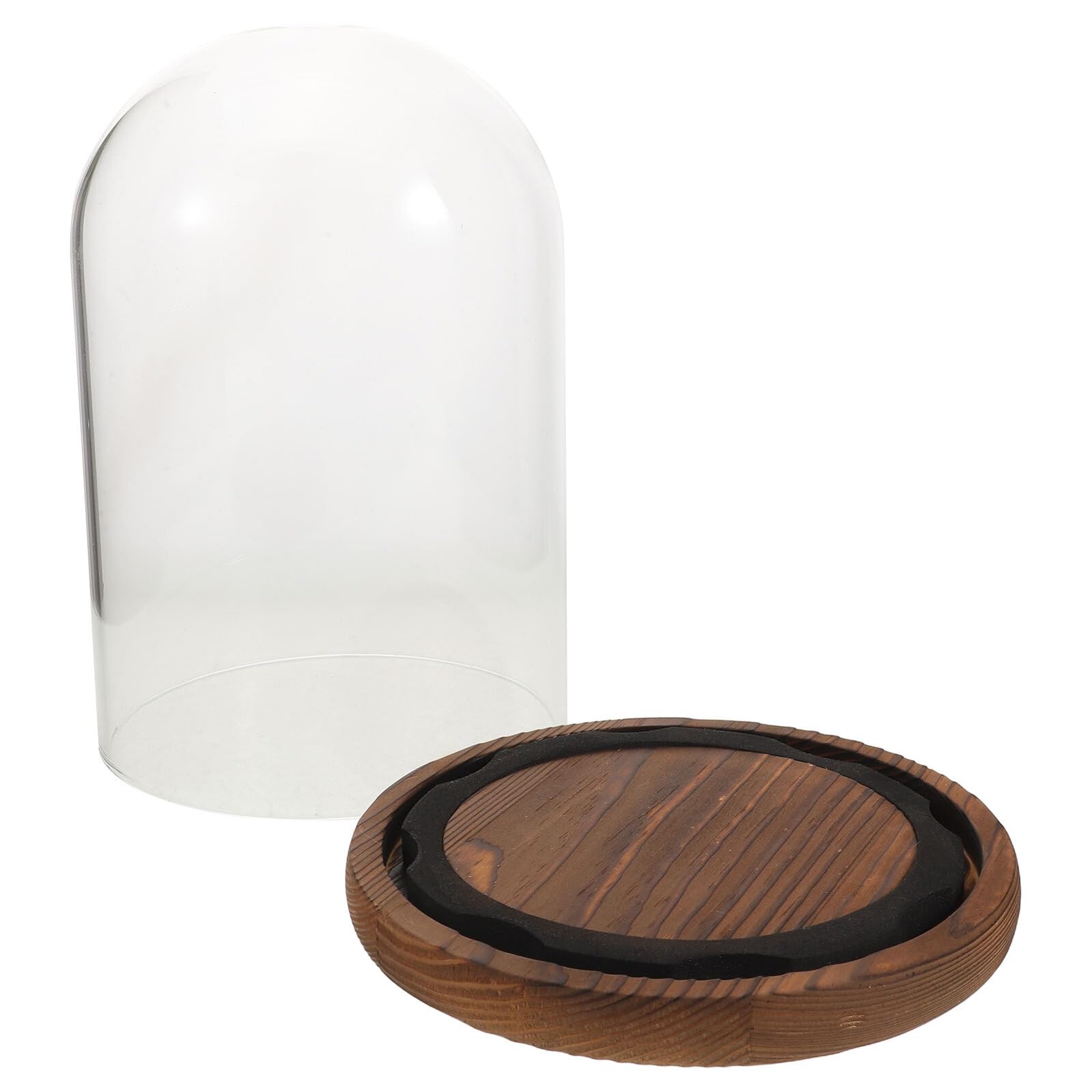 Cloche en verre transparente 15x22 cm dôme de protection horloge
