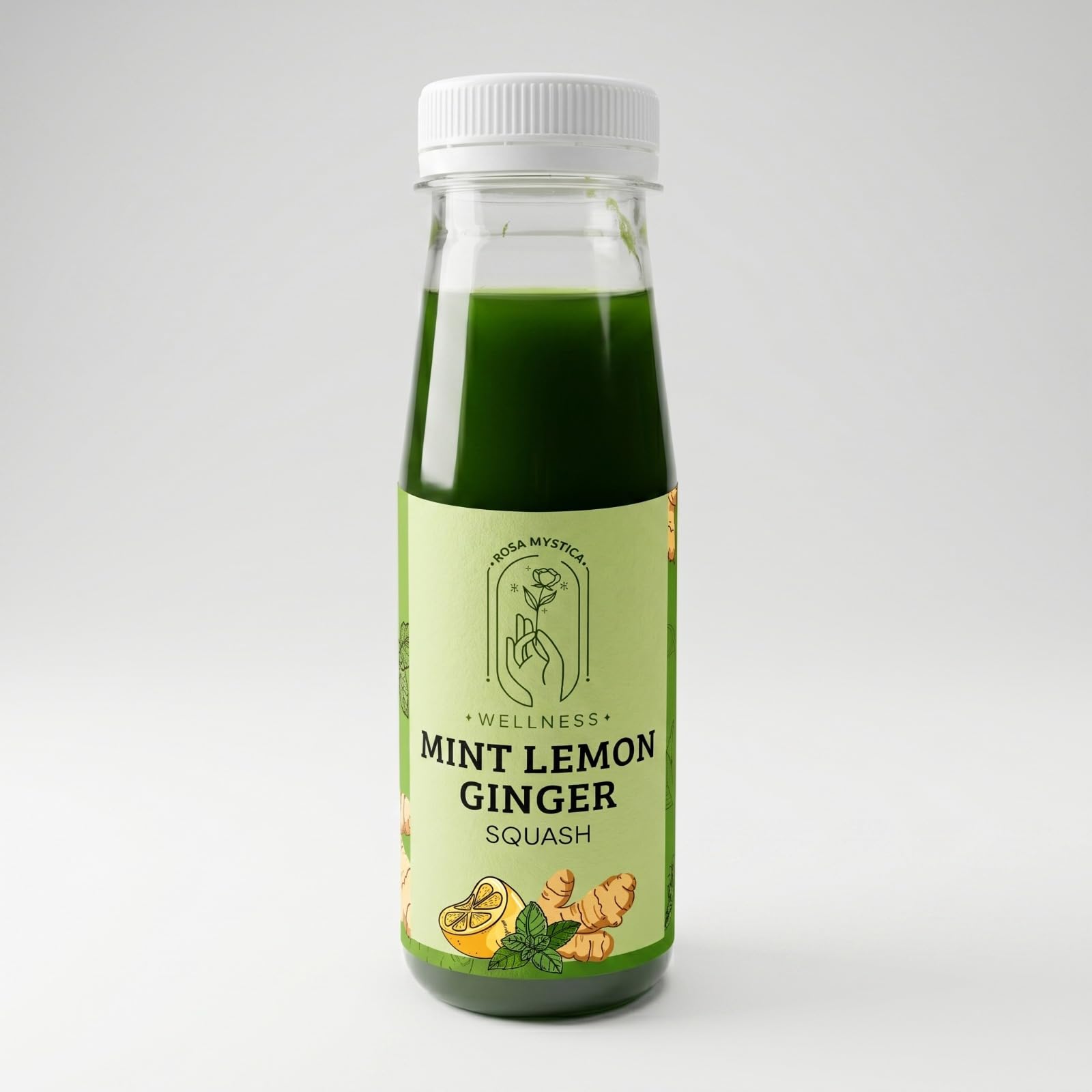 Rosa Mystica Wellness Mint Lemon Ginger Squash, No Added Colour, Natural, 200 ml-image-12