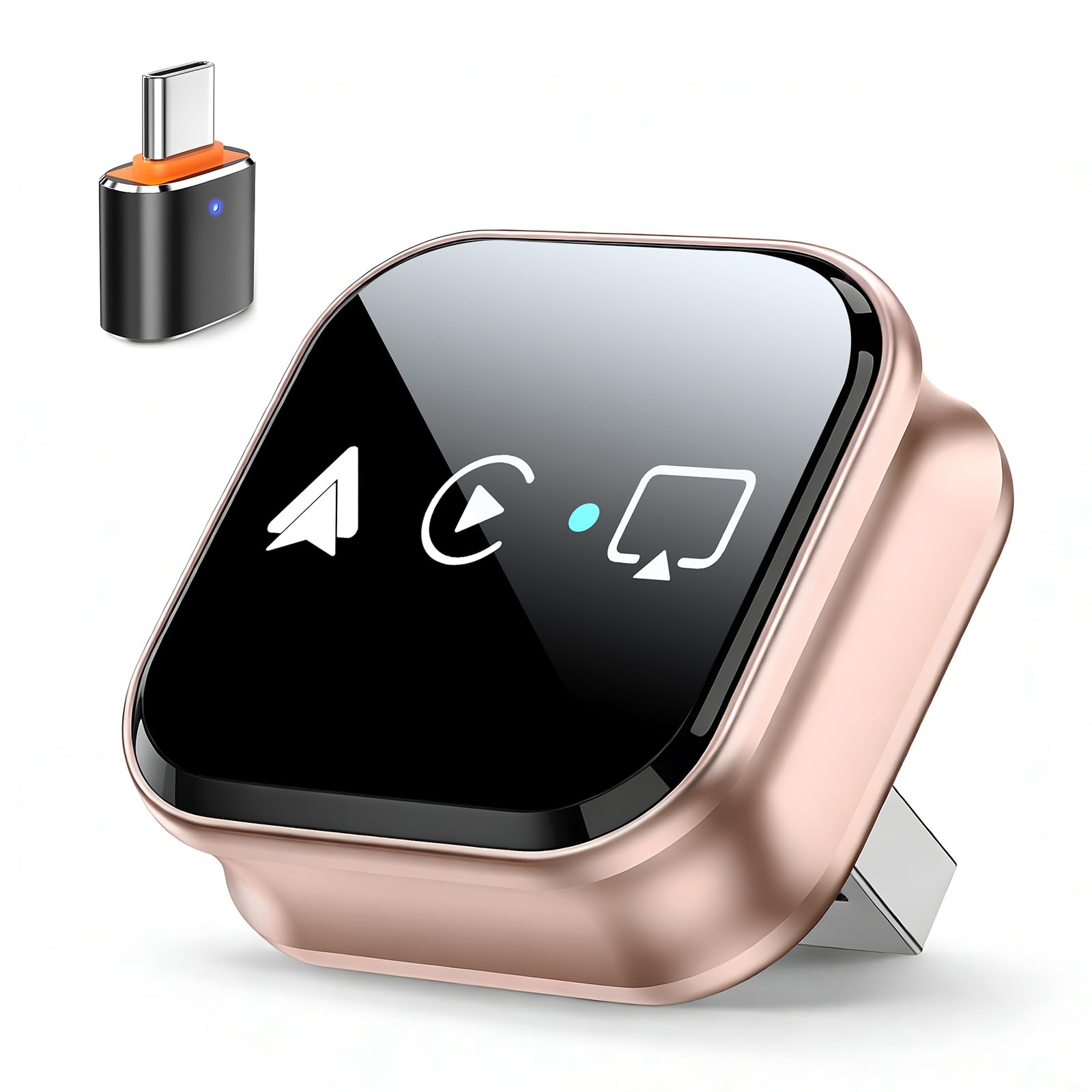 4-in-1 Wireless CarPlay Adapter & Android Auto Wireless Adapter, Converts Wired to Wireless CarPlay Dongle with AirPlay & Miracast Screen Mirroring, Plug and Play Carplay Adapter for iPhone & Android-image-21