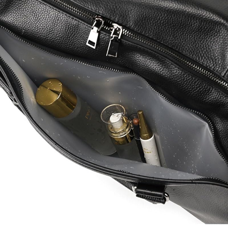 Men's Travel Bag Fitness with Shoe Pocket Waterproof Handbag Leather Crossbody Single Shoulder