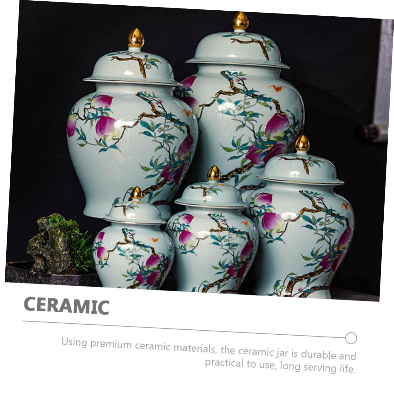 Gadpiparty Tarro de Té Decorativo Pequeño 500 Ml de Cerámica Tapa Hermética Sellada para Almacenamiento de Hojas Sueltas y Uso Doméstico en Cocina Multifunción
