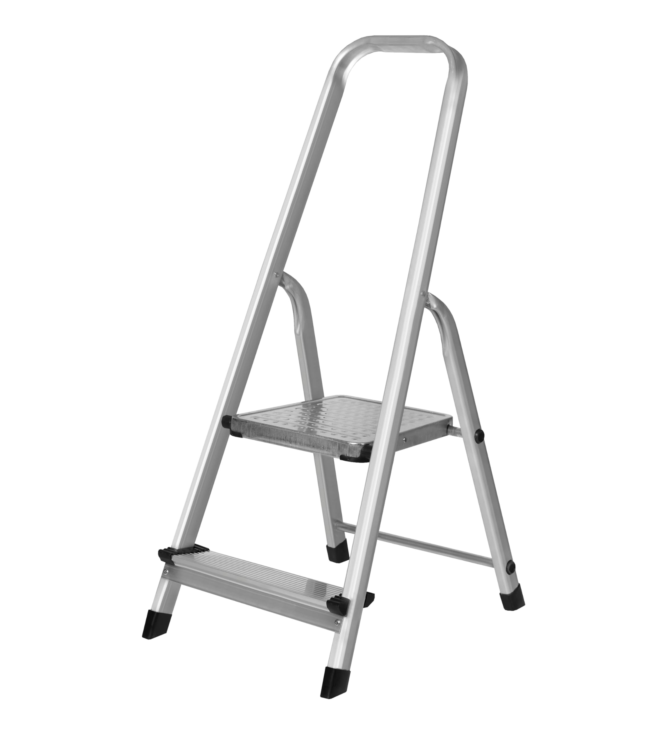 HR Hogar - Escalera Plegable 2 Peldaños de Aluminio Homologada - Fabricada en Europa - Antideslizante, Resistente y Segura - Carga máx. 150 kg, Altura útil: 35 cm