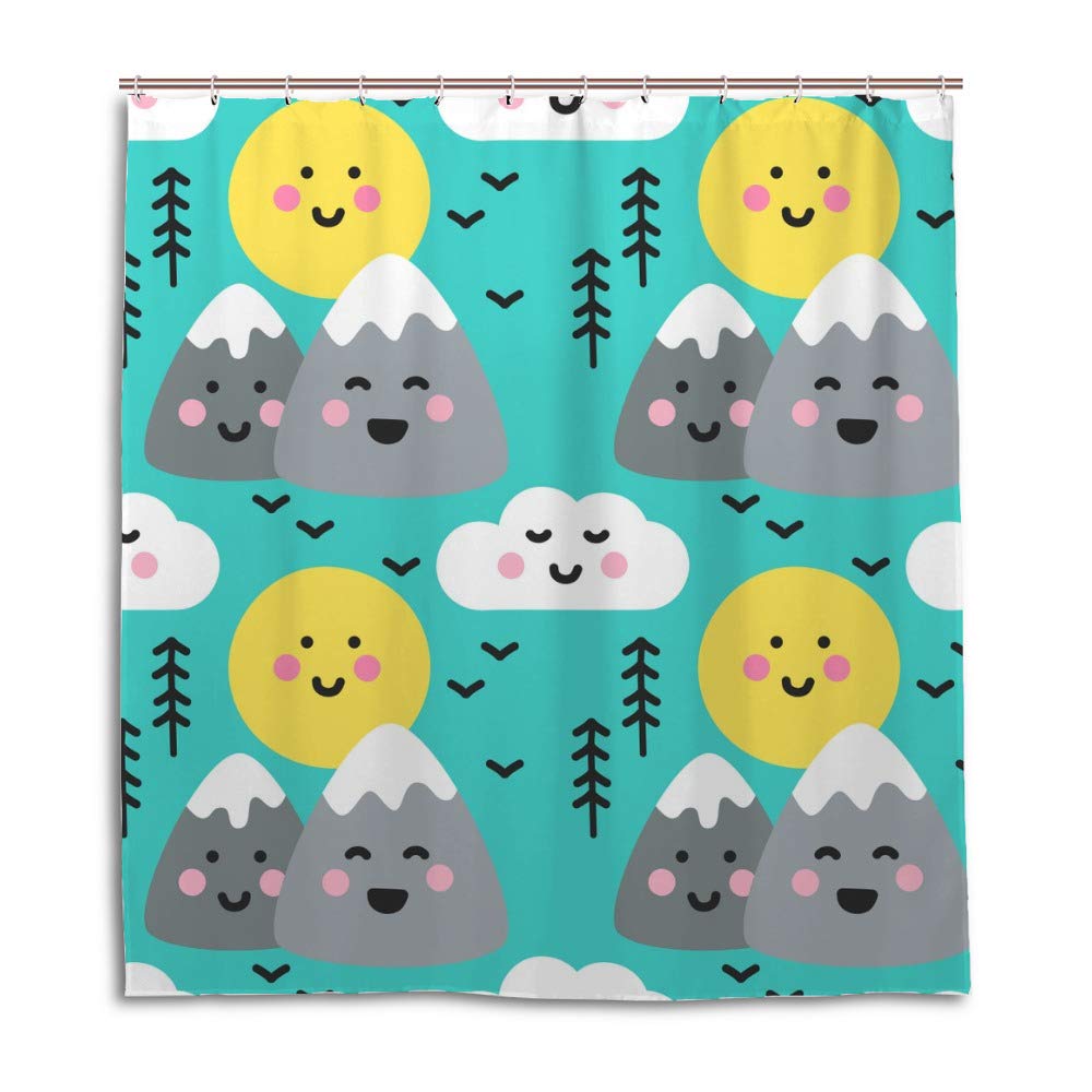 Rideau de douche imperméable en tissu pour enfant à motif 180x180 cm
