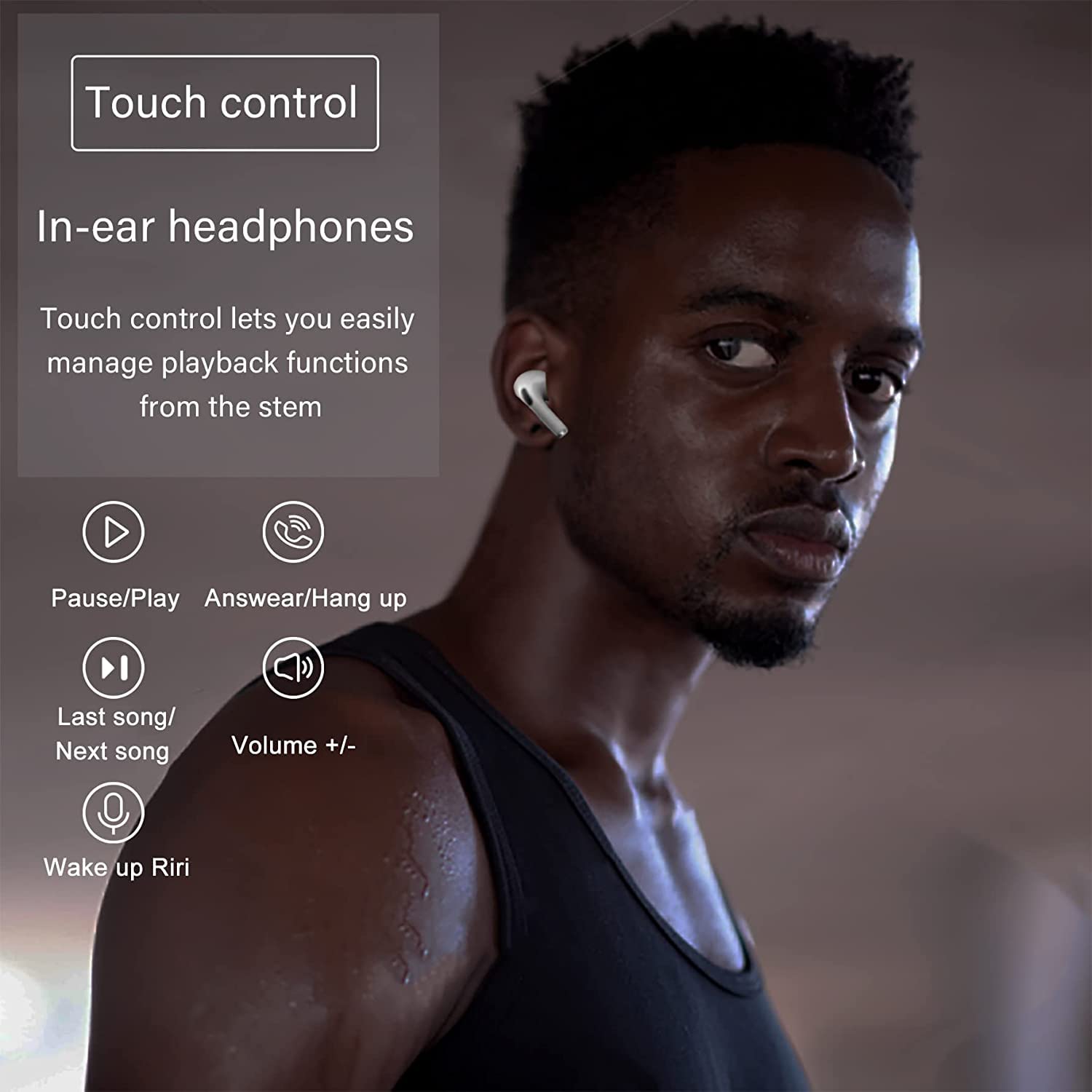 Cuffie Bluetooth, Auricolari wireless Bluetooth 5.3 In Ear, 50 Ore Cuffie Wireless Stereo HiFi con 4 ENC Cancellazione Rumore Mic, IP7 Impermeabili Cuffiette Senza Fili per Galaxy iOS Android