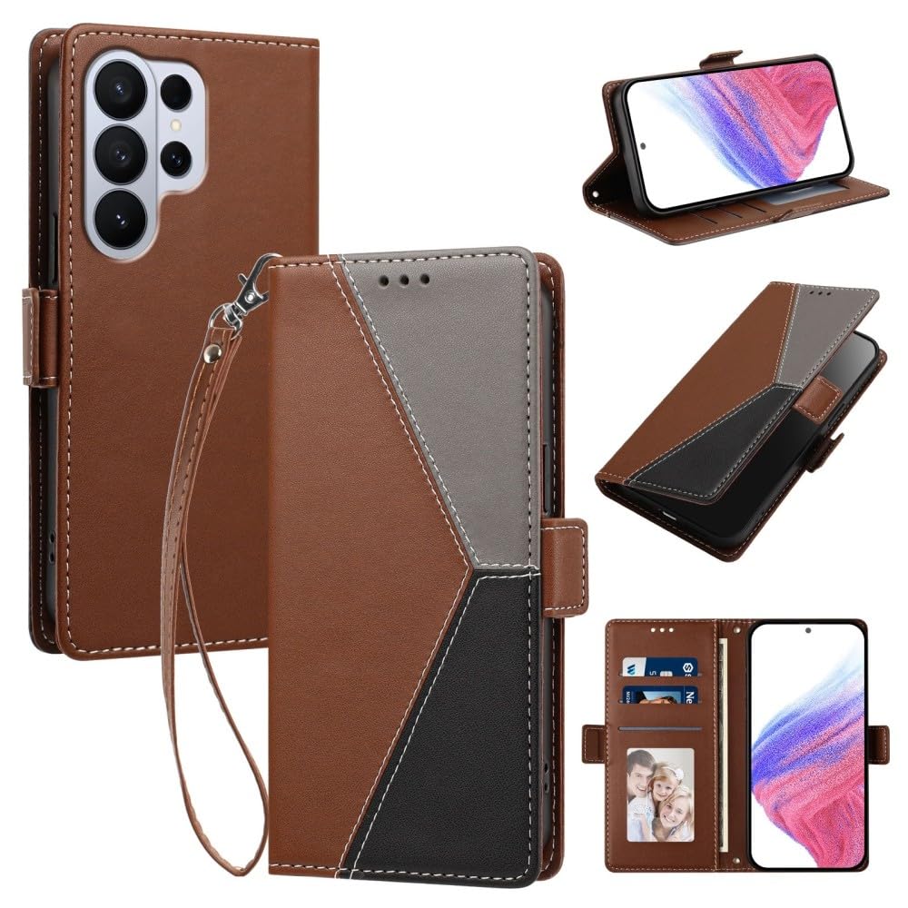 Generic Étui compatible avec Samsung Galaxy S20 FE (couleur : marron) Étui portefeuille à rabat en cuir, motif latéral magnétique