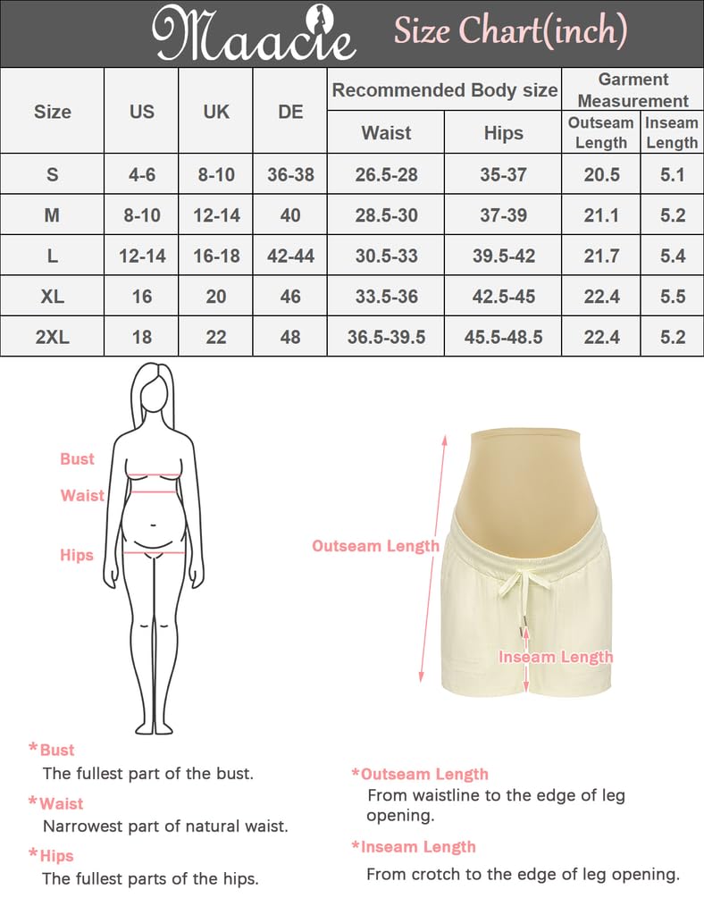 Maacie Pregnancy Shorts with Drawstring for Training Sport Shorts for Women