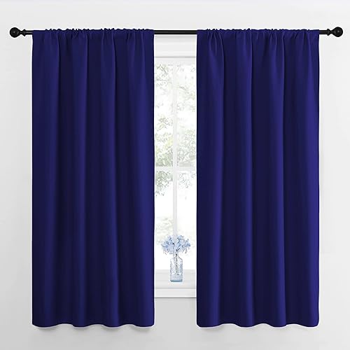 NICETOWN Cortinas opacas para dormitorio, para todas las estaciones, con aislamiento térmico y pasabarras arriba, para habitación de niños (color