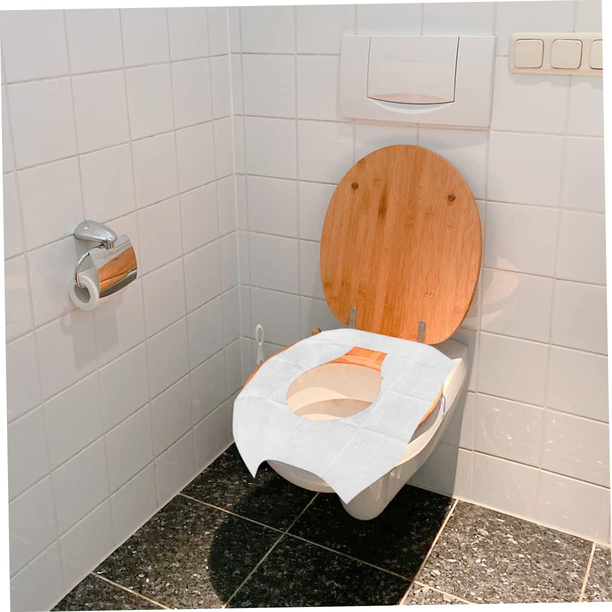 60pcs Disposable Toilet Seat Covers Individually Packaged and Sturdy for Travel Public Restrooms Camping and Home Use Convenient and Potty Seat Cover