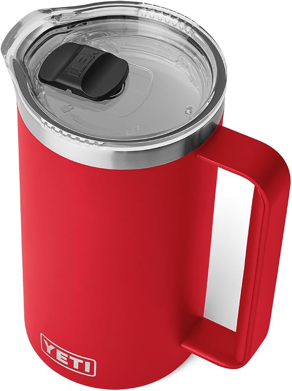 Jarra YETI Rambler de 34 oz, aislada al vacío, acero inoxidable con tapa MagSlider, rojo rescate