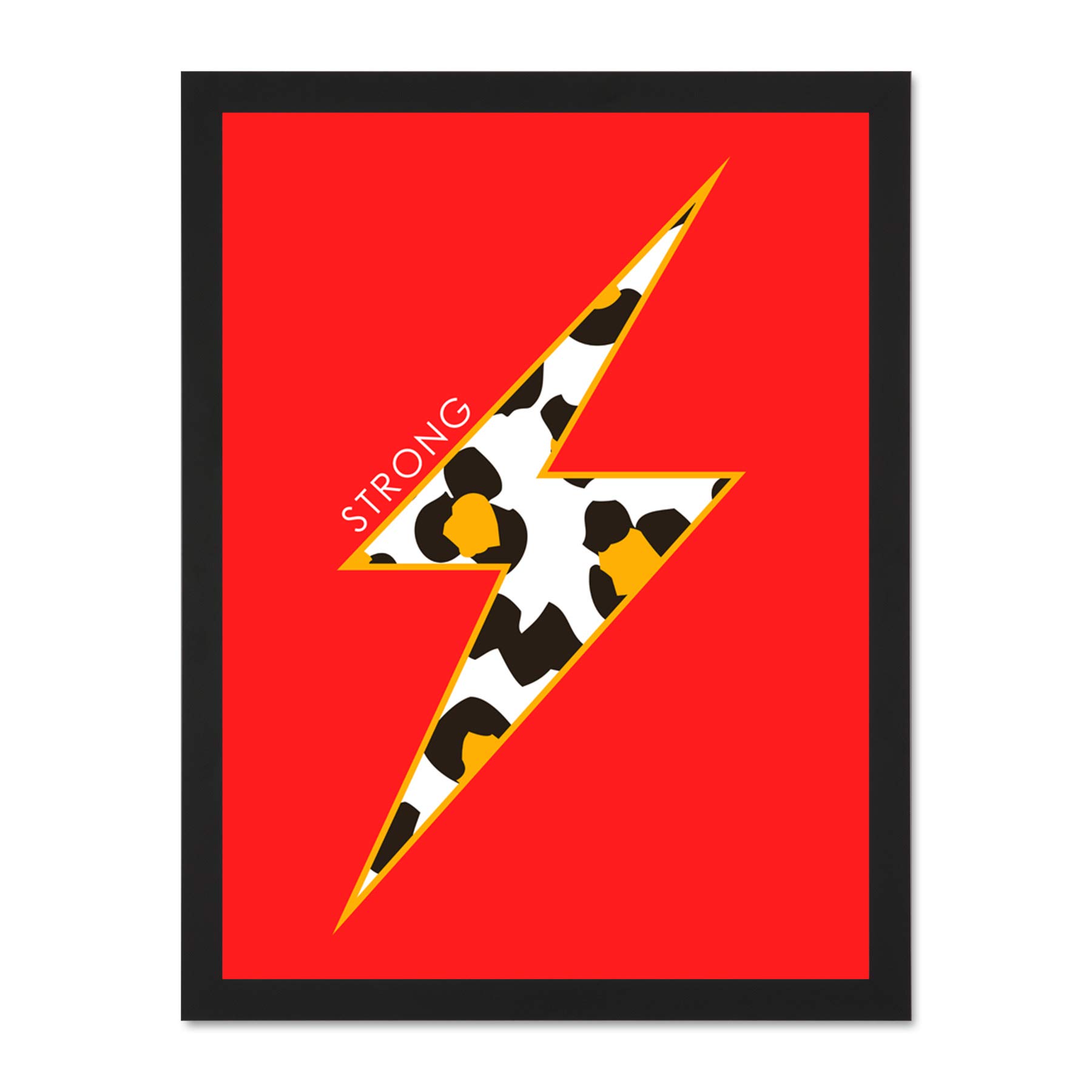 Wee Blue Coo Red Leopard Strong Large Framed Art Print Poster Wall Decor 18x24 inch