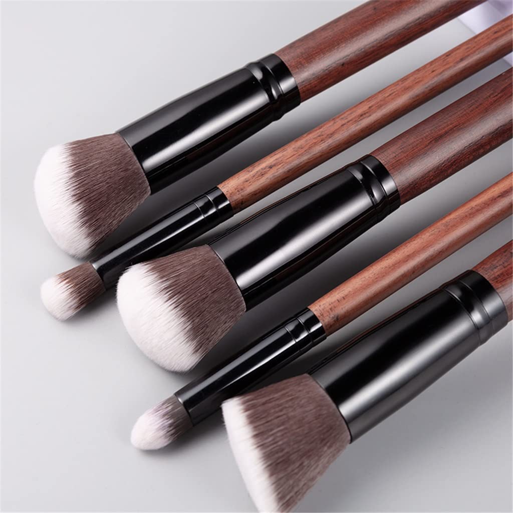 Juego de brochas de Maquillaje, 10 Uds., brocha de Madera para Colorete en Polvo, brocha para Mezclar Sombra de Ojos, Herramienta de maquillaj