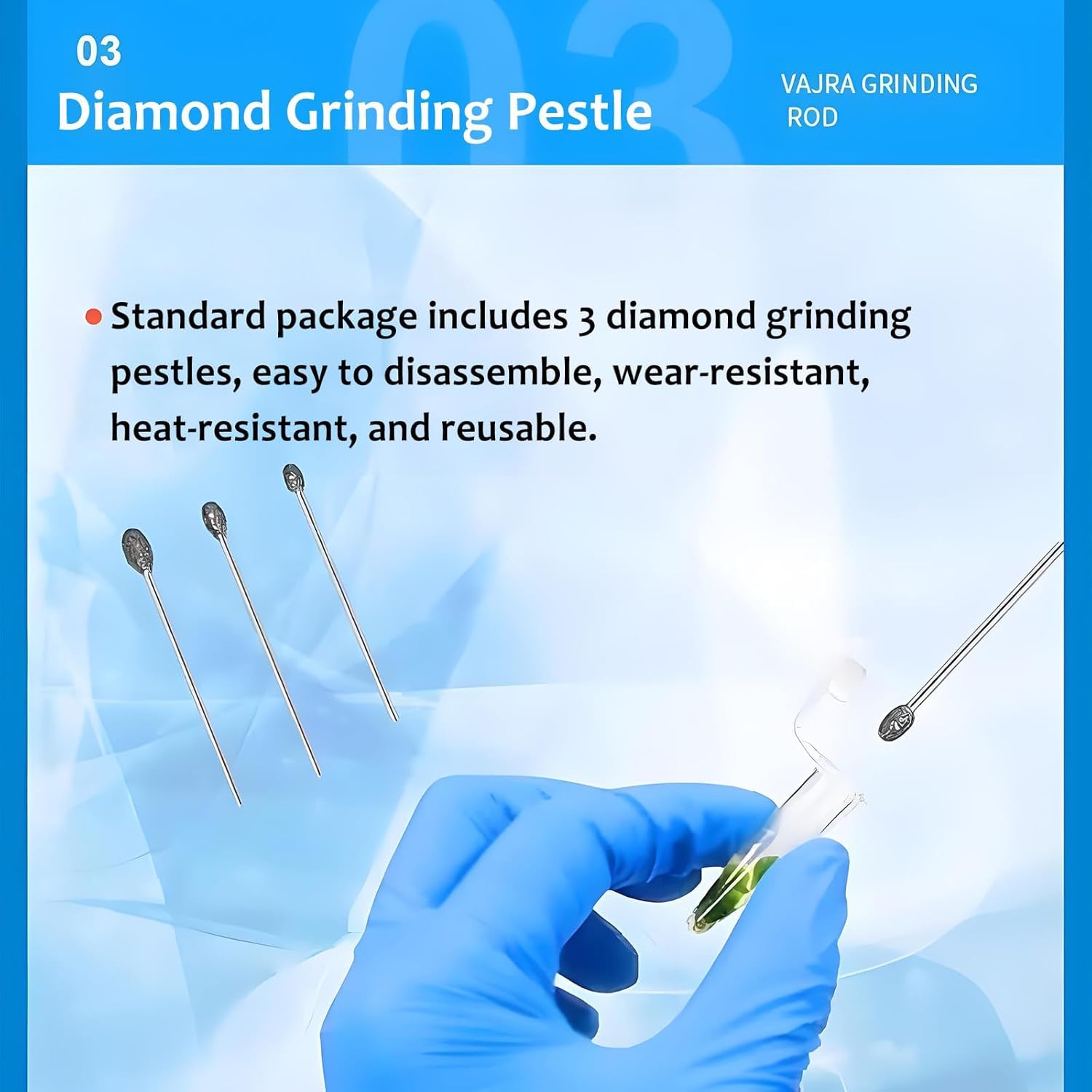 Mini trituradora portátil, homogeneizador ultrasónico de Mano, Capacidad de 1,5 ml, con Cabezales de trituración de 3/4/6 mm, 18 000 RPM, para análisis de Tejidos Vegetales y Alimentos