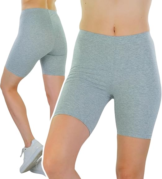 Women's Cotton-Spandex Shorts - 12" Outseam, Black Stretchy Casual Shorts, Medium Weight & Comfortable